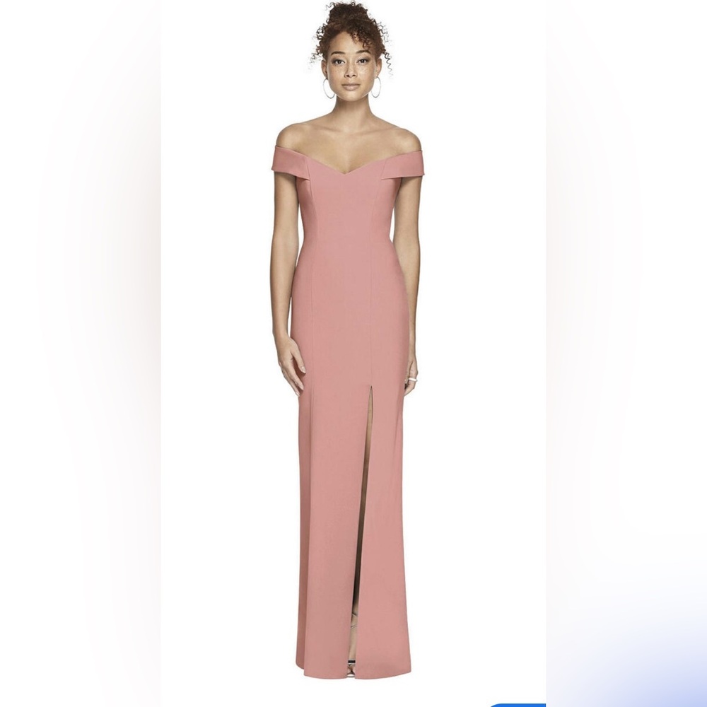 Dessy Collection Pink Sleeveless Sweetheart Maxi Gown